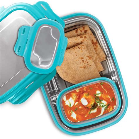 steel tiffin box airlock|Amazon.com: Milton Robust 900 Stainless Steel Tiffin Box with 4 .